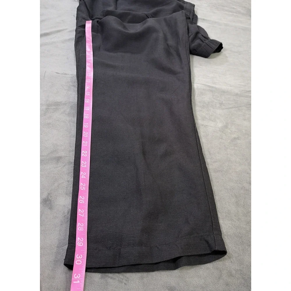Cubavera Linen Blend Drawstring Pants Mens X-Large Waist 40/42 Black Charity